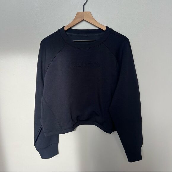 Lululemon Smooth Spacer Cropped Pullover Graphic Black Size 14 - Picture 5 of 15